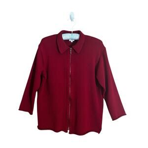 MARGARET O'LEARY Women’s Wool Blend Full Zip Cardigan Sweater Jacket Size 1-S